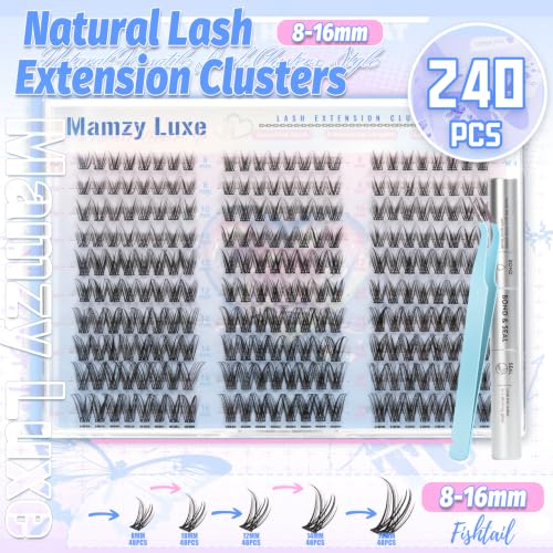 Wispy Lash Clusters Kit - 240Pcs D-Curl 8-16MM Extensions