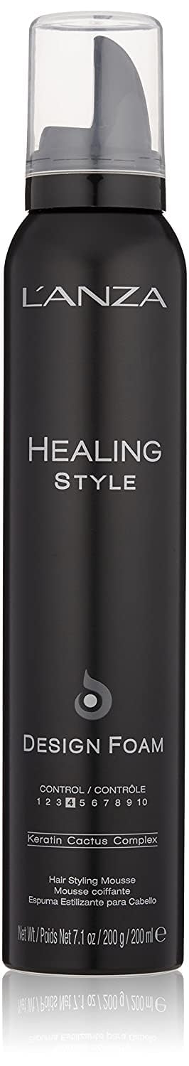 L'ANZA Healing Style Design Foam with Low Hold Effect, Boosts Shine and Adds Body, With UV and Heat Protection to Prevent Sun and Styling Damage (7.1 Fl Oz)