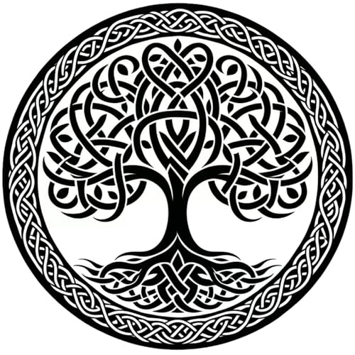 Temporary Tattoos for Men & Women - 6 Sheet Viking Tree of Life Design