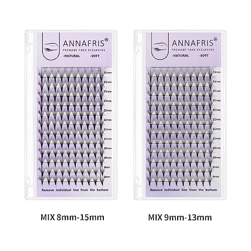 20D Premade Fan Eyelash Extensions 0.05mm 8-15mm Mix