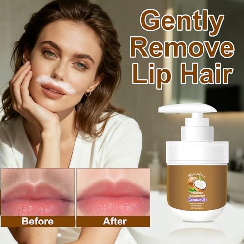 Women’s Coconut Oil Facial Hair Removal Cream - Gentle, Moisturizing, 3.52oz