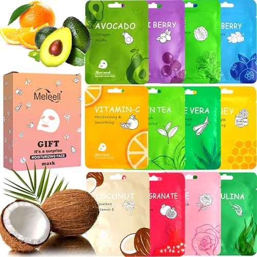 12 Pack Collagen Face Masks Skincare Bulk,Hydrating Spa Face Mask for Sensitive Skin,Sheet Mask for Skin Care, Facial Mask Sets Gifts for Women/Teen Girls/Kids