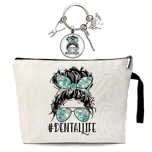 ZHANTUONE Dental Life Cosmetic Bag - Best Birthday Gift for Dentists, Dental Hygienist Makeup Bag, Funny Dentist Gift