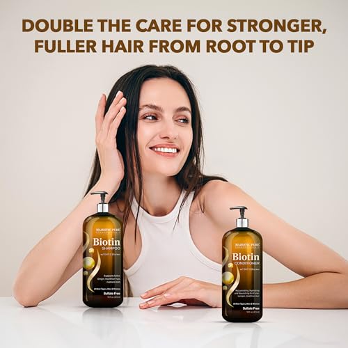 Majestic Pure Biotin Shampoo & Conditioner Set - Volumizing Hair Loss Treatment