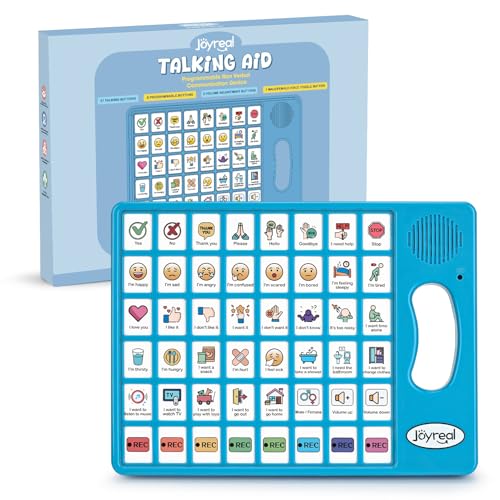 Joyreal Blue AAC Communication Device for Autism & Speech Therapy with 8 Programmable Buttons