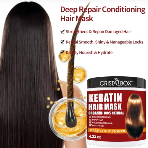 2-Pack Keratin & Collagen Hair Mask Treatment with Argan Oil