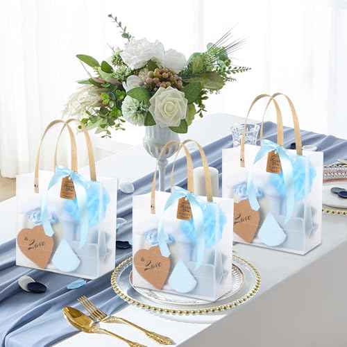 6 Sets Baby Shower Prizes for Game Winners Bath Sponges Heart Cork Coaster Headband Hair Brush Jewelry Box Compact Mirror Powder Puff Hair Tie Claw Gift Bag Bridal Shower