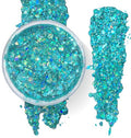 Mermaid Blue Holographic Body Glitter Gel – Water-Based, Vegan