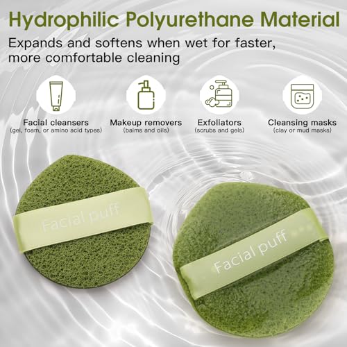 GloréBrochas Reusable Facial Sponges - 3PCS Soft Cleansing Pads