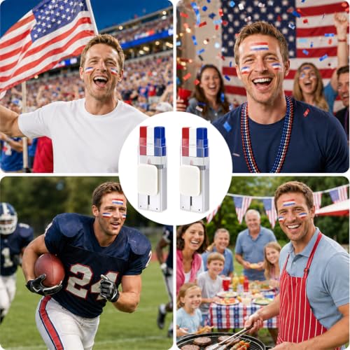 USA Patriotic Face Paint Stick - Red White Blue (2-Pack)