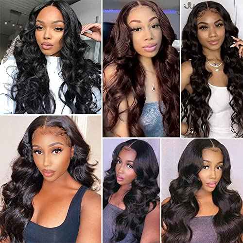 Lace Frontal Closure Body Wave 13x6 Ear to Ear HD Lace Frontal Closure Virgin Human Hair Pre Plucked with Baby Hair 150% Density Natural Black Color 18 Inch
