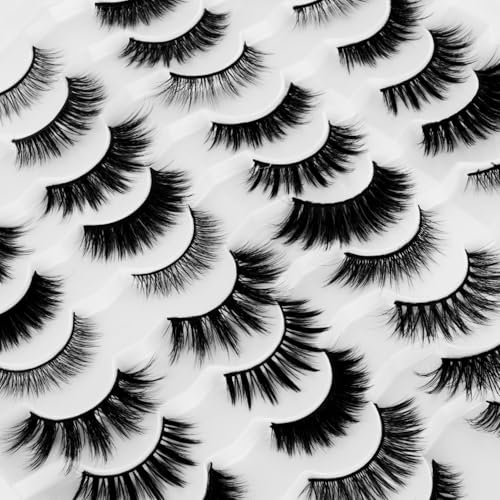 20 Pairs False Eyelashes Mixed Styles Wispy Fluffy Lashes