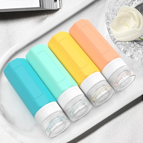 Redfly TSA Approved Travel Bottles - 3oz Leak Proof Silicone Set