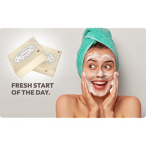 Yeahgoshopping 2 Pcs Original Rice Milk Soap Bar Thailand Jasmine 60-65 Grams Handmade Gluta Collagen Douro Jabon Douro Real Fuentes Pourres Grade Moisturizing Organic Made in Thailand (2 Soap Bars)