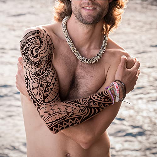 Tribal Totem Full Sleeve Temporary Tattoos for Men & Women, 8-Sheet