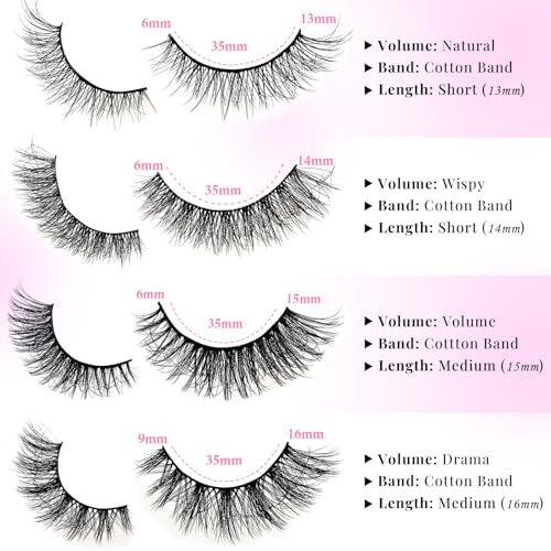 Wispy Cat Eye False Eyelashes - 20 Pairs Bulk Pack