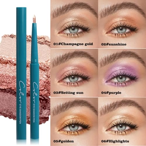 Professional Waterproof Eyeshadow Stick, Turquoise Blue, 24-Hour Smudge-Proof Eye Liner Pencil, Long-Lasting Smooth Application (06# light skin)