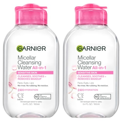 Garnier Micellar Cleansing Water Unscented 3.4 Fl Oz Pack of 2 – All-in-1 Makeup Remover & Facial Cleanser