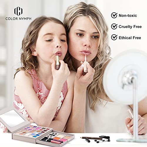 Color Nymph Makeup Kit for Women Full Kit Makeup Gift Set All in One Makeup Kit with 24 Colors of Eyeshadow, Makeup Brushes, Lip Glosses, Eyeliner Pencil, Mirror