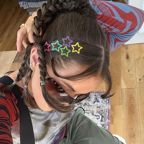 Star Hair Clips 100PCS Metal Snap Barrettes for Girls Women