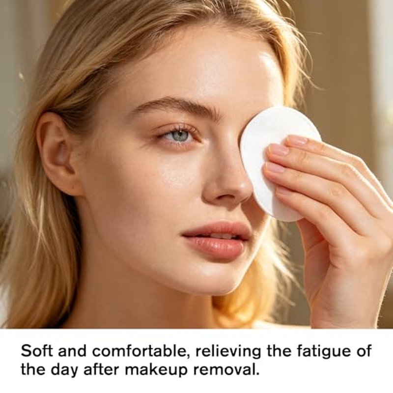 100 Pcs Large Oval Cotton Pads, Soft Lint-Free Makeup Remover