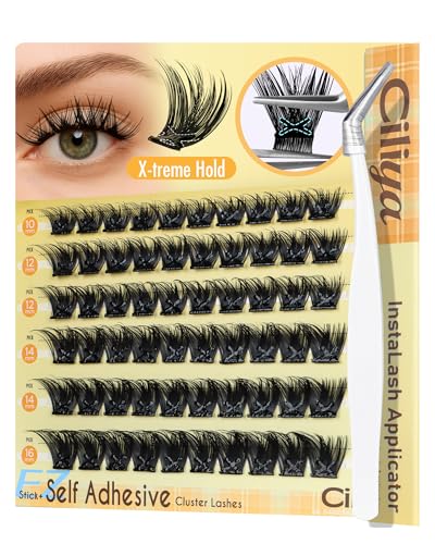 Self Adhesive Eyelash Clusters 10-16mm No Glue Needed Waterproof Wispy Press-On Lashes