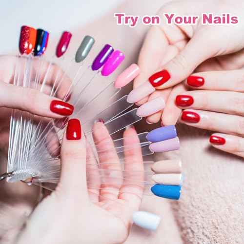 150pcs Nail Swatch Sticks with Ring and Number Stickers, Color Swatches for Nail Polish Display Nail Art Supplies for Nail Techs Must Haves Nail Stuff