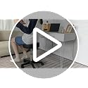 KKTONER Round Rolling Stool Height Adjustable PU Leather Swivel