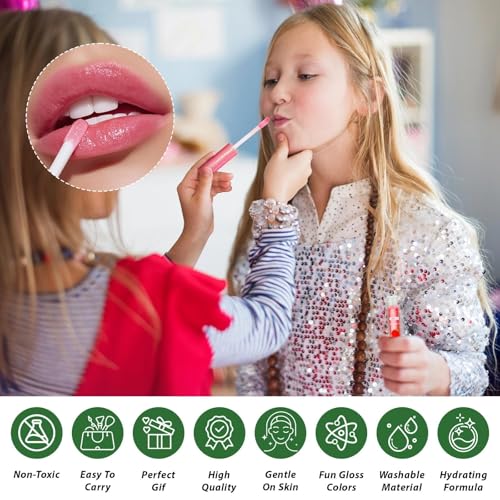 9-Pack Flavored Lip Gloss Set with Vitamin E & Natural Oils