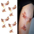Gold Python Scale Tattoo Stickers - Waterproof Temporary Tattoos (4 Sheet)