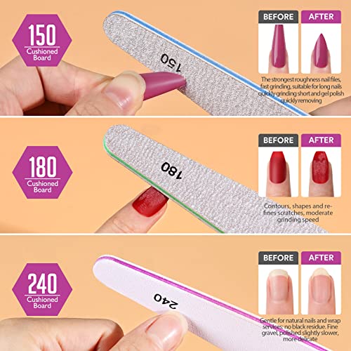 Teenitor 6-Piece Nail File and Buffer Kit for Natural and Acrylic Nails