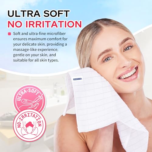 Microfiber Washcloths 12 Pack - Soft Quick Dry Face Towels