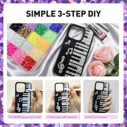 52000 Rhinestone Kit with B7000 Glue, Tweezers & Organizer