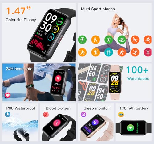 Fitness Tracker with Heart Rate, Blood Oxygen & Sleep Monitor