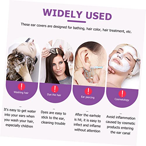 100pcs Disposable Waterproof Ear Covers for Hair Dye & Bathing
