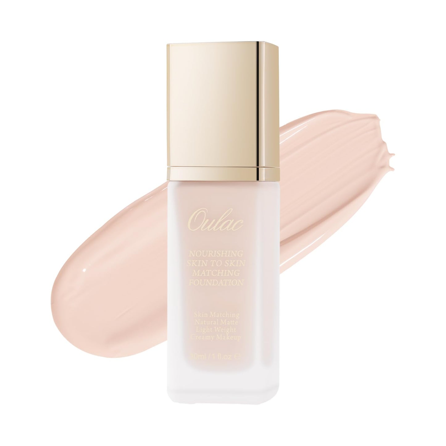 Oulac Foundation Make Up, Skincare Infused With Aloe Leaf And Vitamin E, Medium to High Coverage Liquid Foundation, Foundation Vegan 30ml, Shade：Rosy Ivory