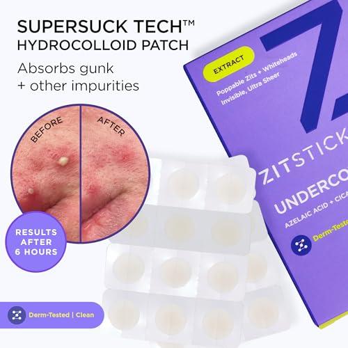 ZitSticka Invisible Pimple Patches, 36 Count - Hydrocolloid Acne