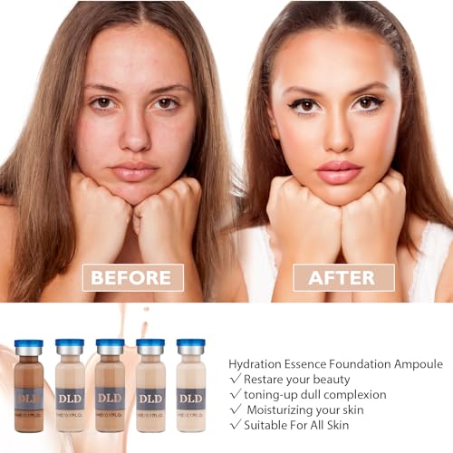 Facial Glow Starter Kit Pigment Serum Combined With Niacinamide and Peptides to Even Skin Tone DLD Anti-Aging Serum Pigment Set for Skin Treatment, 10 Vial 5 Color Changing Foundation