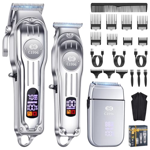 CIICII Men's Hair Clippers Set Cordless Barber Kit with Trimmer & Shaver