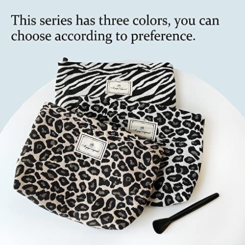 Leopard Makeup Bag Organizer - Large Canvas Toiletry Pouch