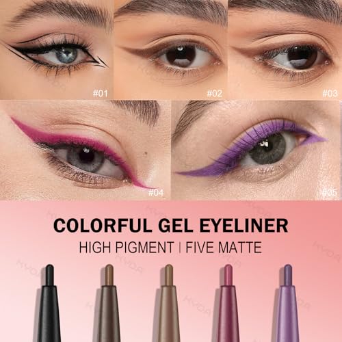 KYDA Gel Eyeliner Pencil 2 Pack - Waterproof Matte Eye Liner