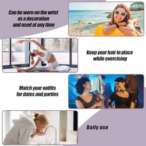 8 Pack Satin Scrunchies for Women, Silk Hair Ties Silk Scrunchies Black Hair Scrunchies for Women Girls Gifts