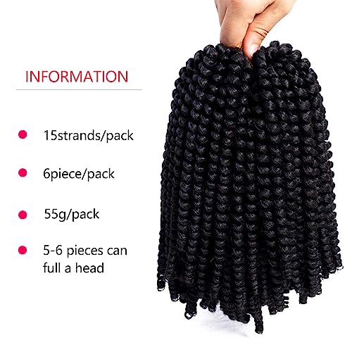 Spring Twist Hair 10 Inch Spring Twist Crochet Hair 6 Packs Spring Twist Braiding Hair For Butterfly Locs Soft Locs Low Temperature Synthetic Fiber Fluffy Hair Extensions (10 Inch,T30)