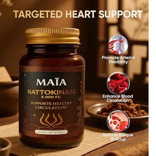 Maia Nattokinase 5000 FU - Arterial Health & Circulation Support, 60 Capsules