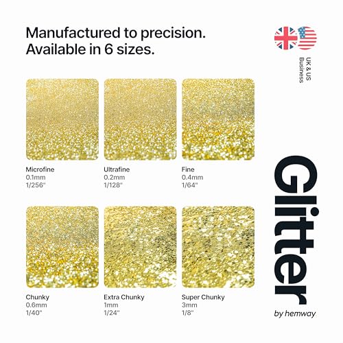 Hemway Premium Ultra Sparkle Glitter Multi Purpose Metallic Flake for Nail Art, Cosmetic Graded, Makeup, Festival, Party, Hair, Body and Eyes 100g / 3.5oz - Sand Gold