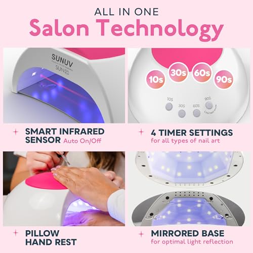 SUNUV SUN2C Professional UV LED Nail Lamp with Auto Sensor & 4 Timers