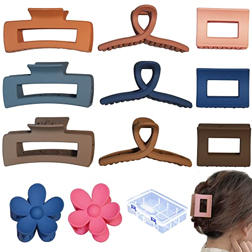 Mofugui 11 PCS Hair Claw Clips for Women,Flower Hair Clips for Thin thick long curly Hair,4 Styles Strong Hold Medium Hair Accessories (Type A)