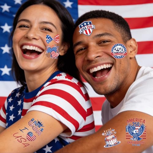 4th of July Temporary Tattoos - 250 Waterproof Designs