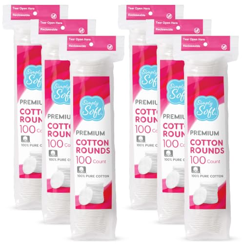 Simply Soft Cotton Rounds, 100% Pure, 4-Layer Design (600 Count)