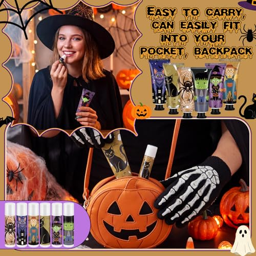Dansib 24-Pack Halloween Hand Cream & Lip Balm Gift Set for Women - Fun Seasonal Scents